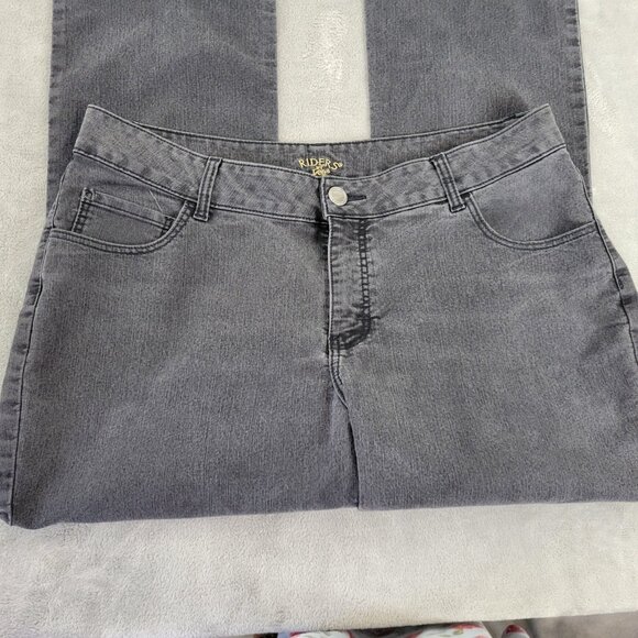 Riders By Lee Womens Jeans 16W Plus Boot Cut Muted Black Denim Zip Fly BOO6E - Picture 3 of 10